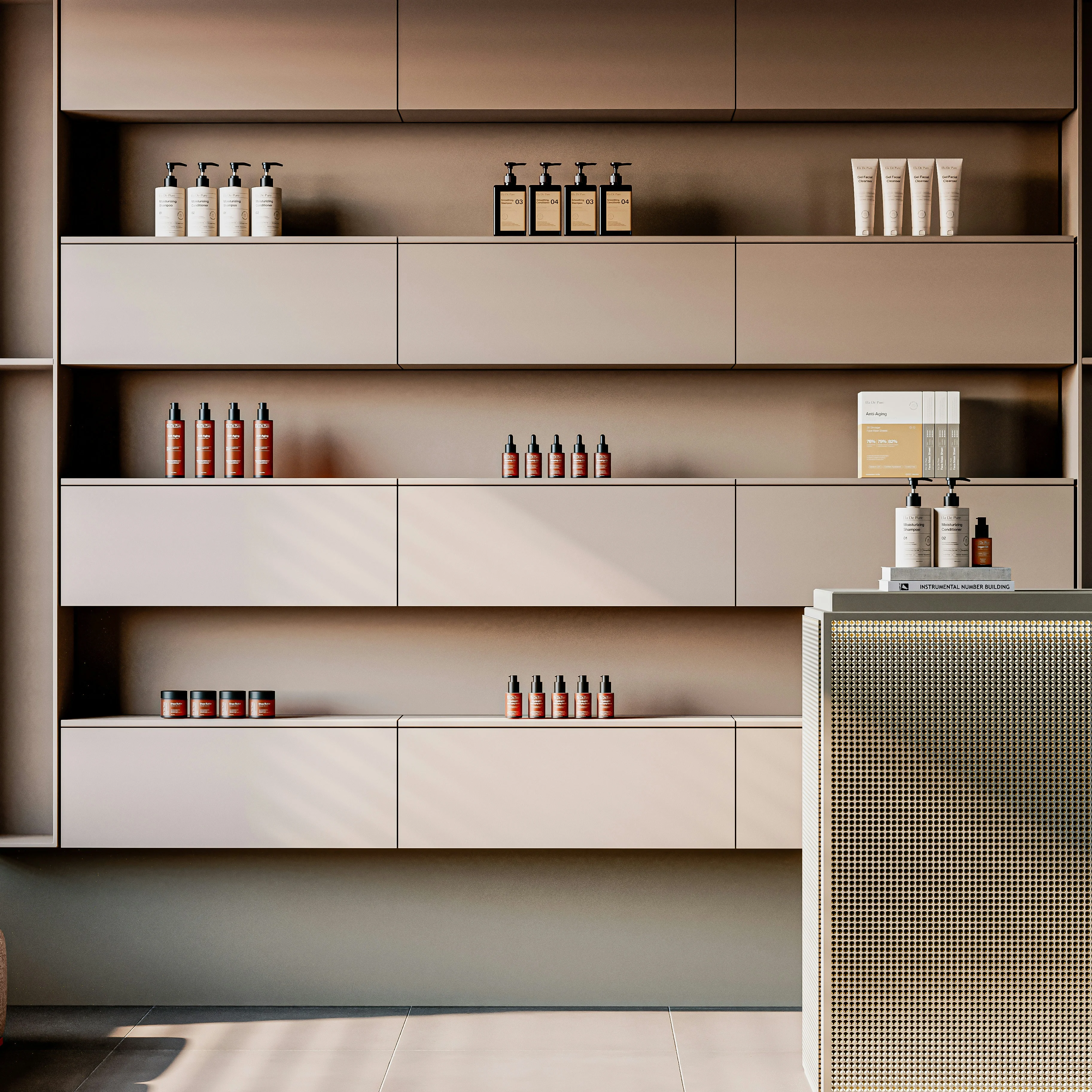 Boutique shelves with curated products